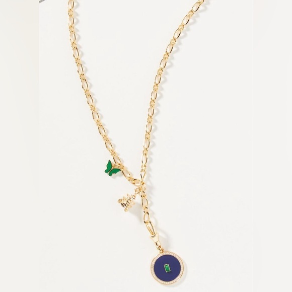 Anthropologie Bee & Butterfly Charm Necklace MISSING BEE CHARM - Picture 1 of 6